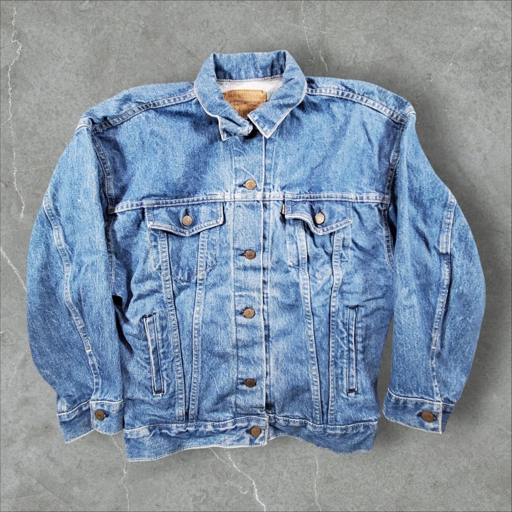 Levi's Trucker Jacket Mens Medium Blue Denim Classic Button Front Outerwear 70s